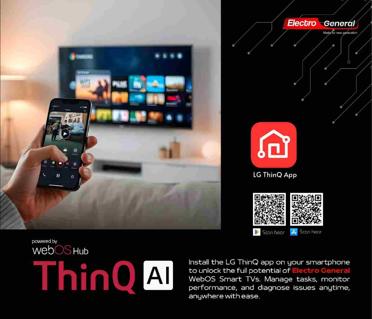 Electro General 75" WebOS TV TH-75WBS20 – 4K UHD, ThinQ AI, Magic Remote, DVB-T/T2/S2 - Image 7