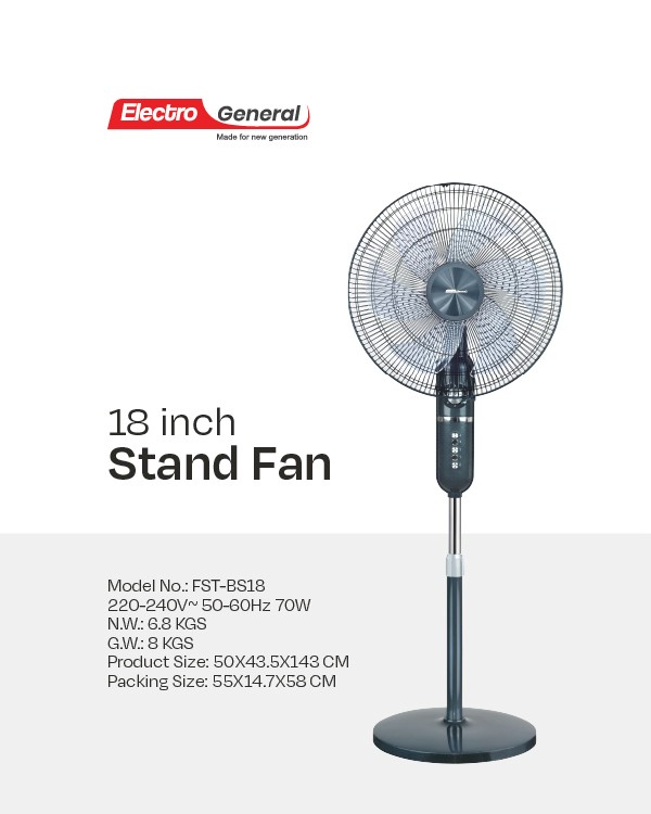 Electro General 18" Stand Fan FST-BS18 - Image 4