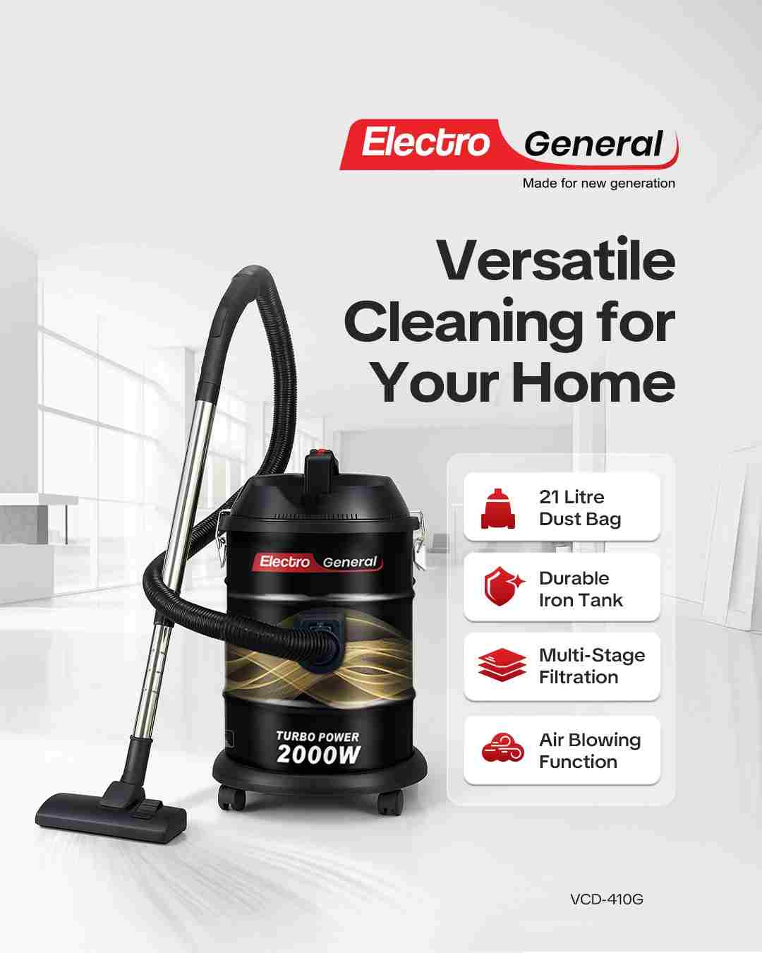 Electro General Vacuum Cleaner VCD-410G - Image 3